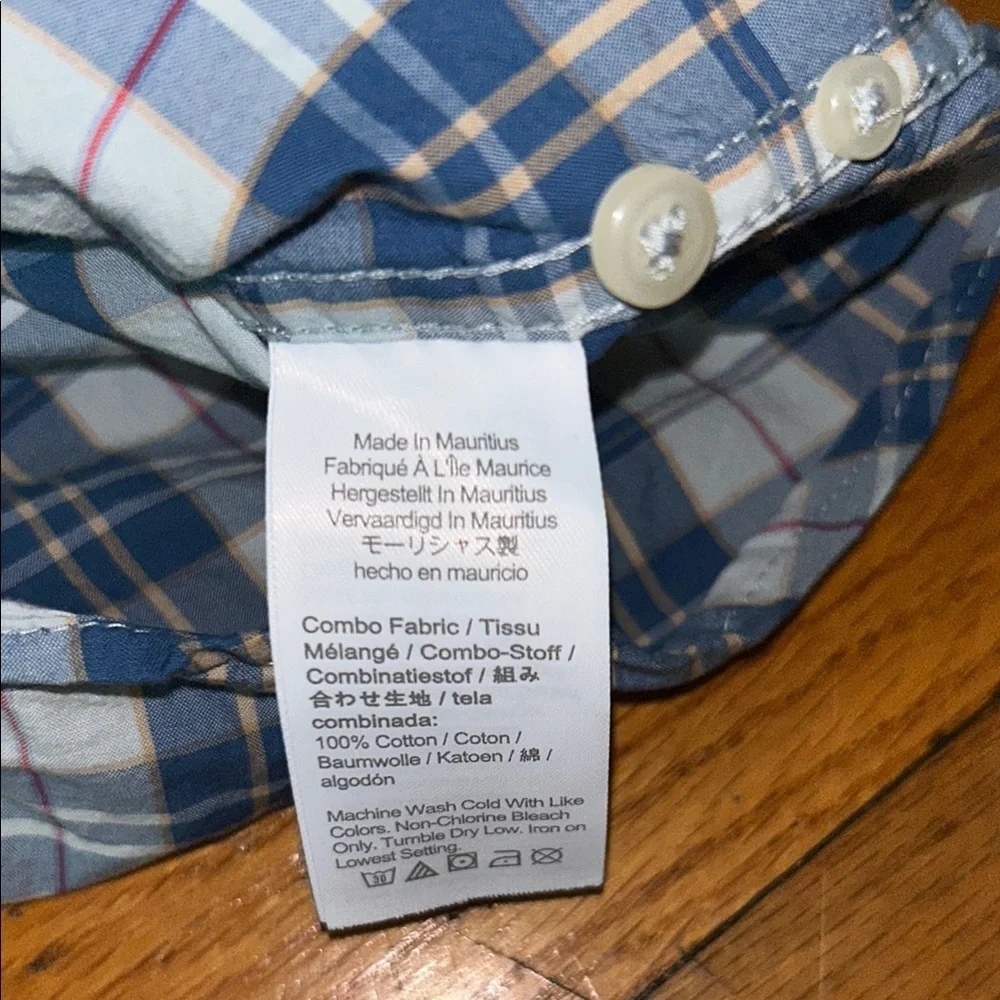 J. Crew Blue and White Casual Button Down Shirt